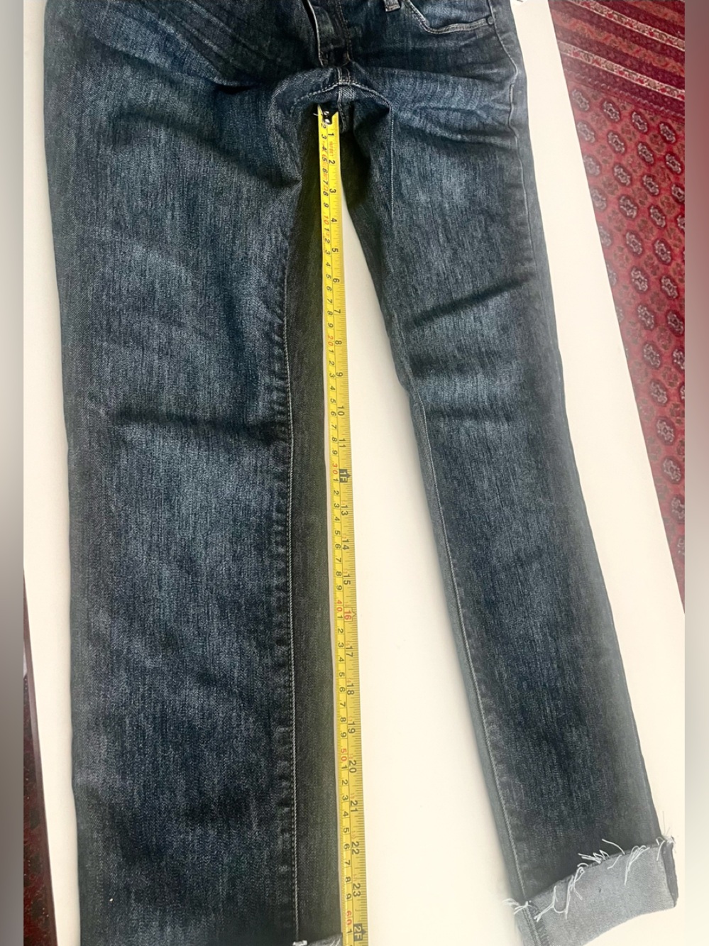 DKNY Jeans Dark Wash Cropped Straight Leg Raw Hem Jeans Size 4 - Picture 6 of 10